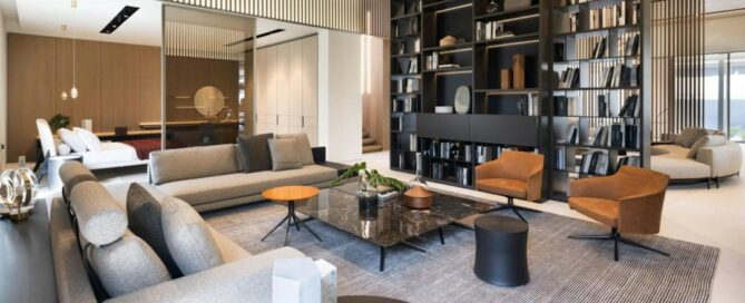 Modern library lounge interior