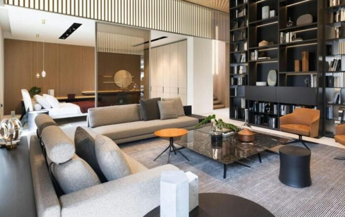 Modern library lounge interior