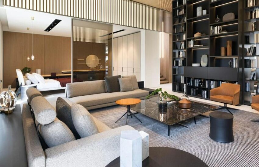 Modern library lounge interior