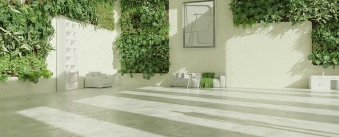Modern wellness interior with plants