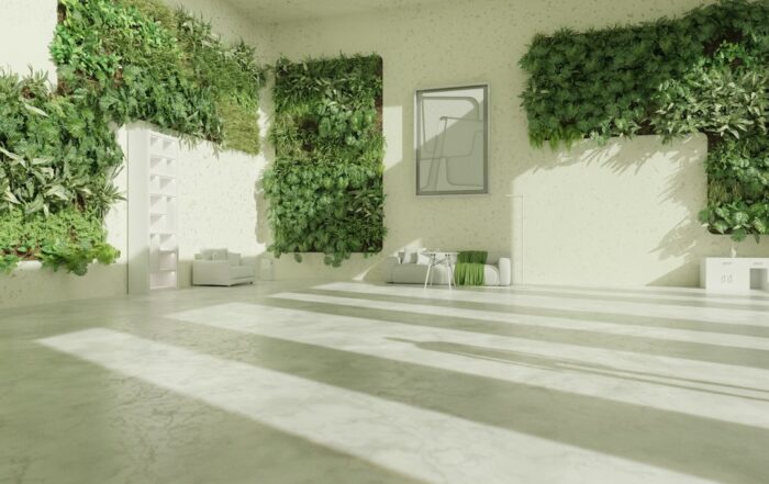 Modern wellness interior with plants